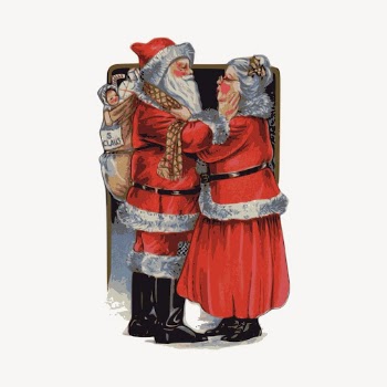 Mrs Claus, Santa, Christmas vintage | Free Vector - rawpixel