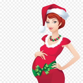 Mrs. Claus Santa Claus Pregnancy Christmas Illustration - Pregnant woman 