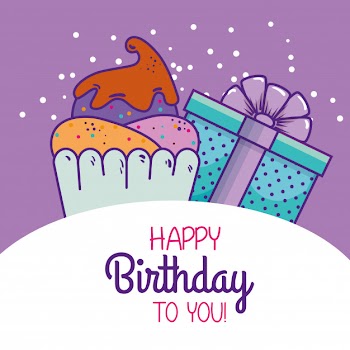 Muffin and presents gifts with ribbon bow Free Vector