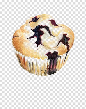 Muffin Cupcake Blueberry Watercolor painting Illustration, Chocolate dessert transparent background PNG clipart