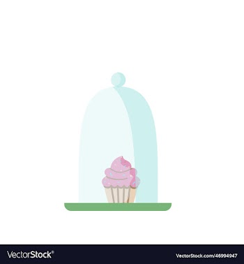 muffin in stands with glass dome lid