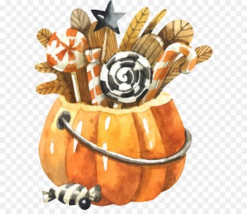 Muffin White chocolate Cafe Twix Cupcake - Watercolor pumpkin basket 
