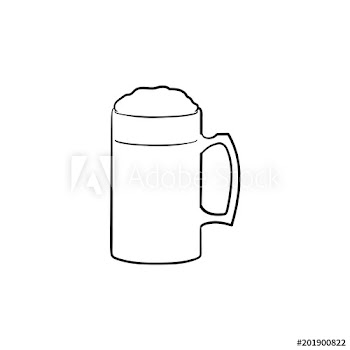 Mug of beer hand drawn outline doodle icon
