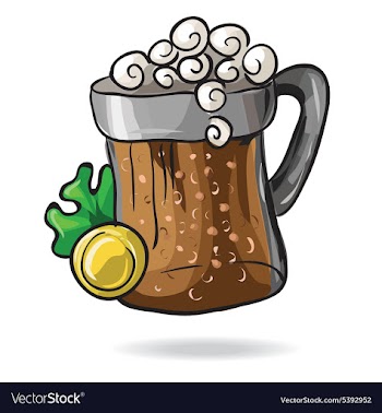 Mug of beer with clover and money vector image