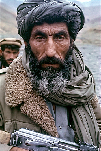 Mujahideen Leader Portrait in Historical Context