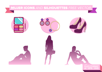 Mujer Icons And SIlhouettes Free Vector