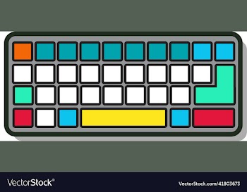 multi color mechanical keyboard icon symbol