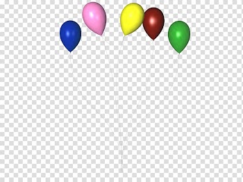 Multi colour balloon, blue, pink, yellow, brown, and green balloons transparent background PNG clipart