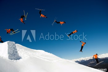 multi frame of ski jump