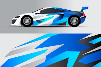 Multi tone car warp design Free Vector