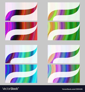 Multicolor abstract business card template set vector image