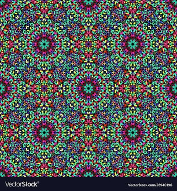 Multicolor abstract floral oriental pattern vector image