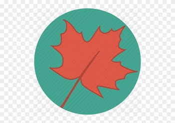 Multicolor Autumn Leaves Flat Vector Icons - Emblem