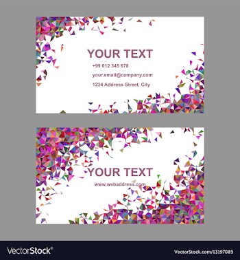Multicolor chaotic triangle business card design vector image