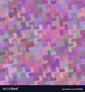 Multicolor curved puzzle pattern background design vector image