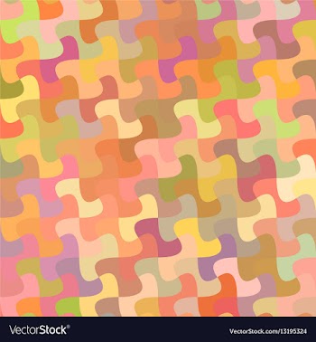 Multicolor curved puzzle pattern background design vector image
