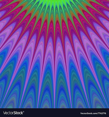 Multicolor fractal sun rays vector image
