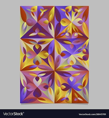 Multicolor geometrical abstract floral mosaic vector image