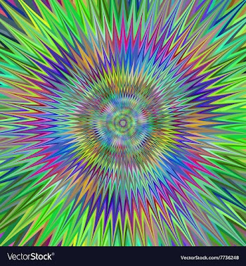 Multicolor hypnotic star fractal background vector image