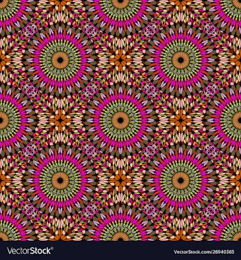 Multicolor oriental mandala flower mosaic pattern vector image