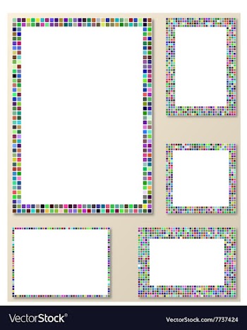 Multicolor pixel mosaic page layout template set vector image
