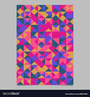 Multicolor polygonal abstract triangle tile flyer vector image