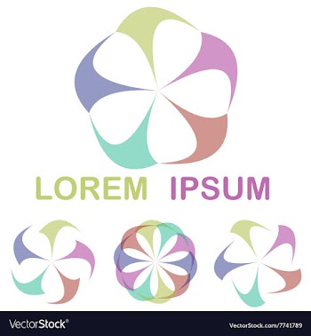 Multicolor round network logo design set vector image