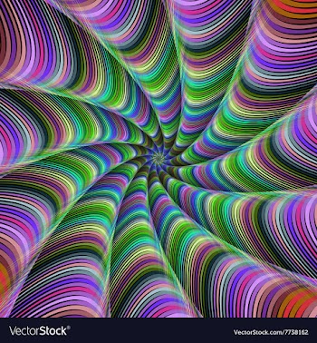 Multicolor striped fractal tentacles vector image