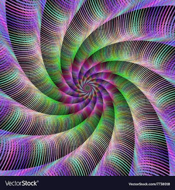 Multicolor striped spiral design background vector image