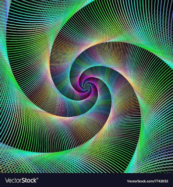 Multicolor striped spiral design background vector image