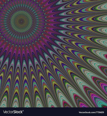 Multicolor sun fractal design background vector image