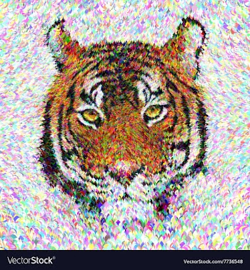 Multicolor tiger head design vector image