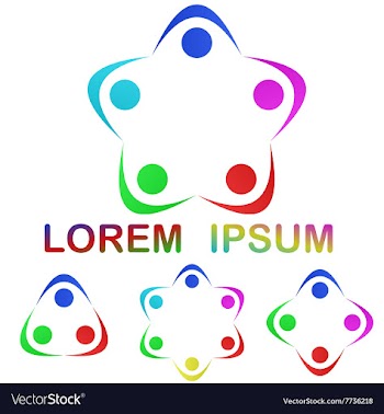 Multicolor unity logo icon design set vector image