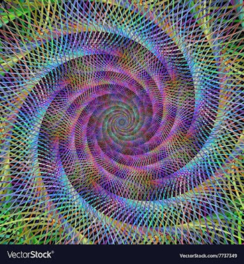 Multicolor wired fractal spiral background design vector image