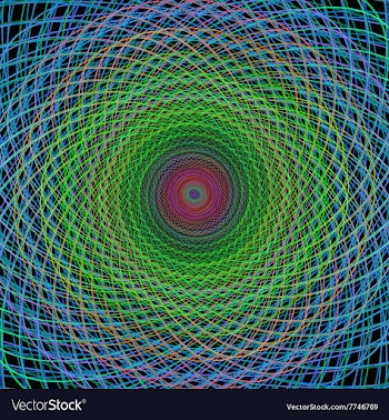 Multicolor wired fractal spiral design vector image