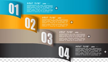 Multicolored ]1 through 4 illustration, Paper Web banner Template, PPT chart transparent background PNG clipart