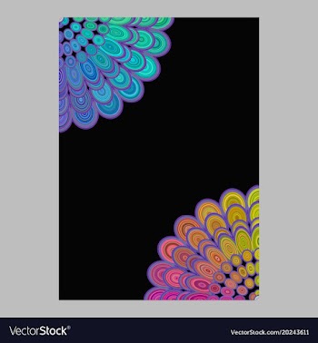 Multicolored abstract floral mandala brochure vector image