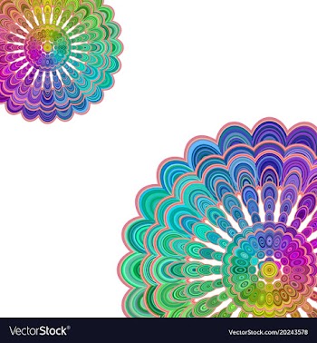 Multicolored abstract floral mandala design vector image