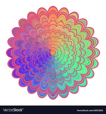 Multicolored abstract floral mandala design vector image