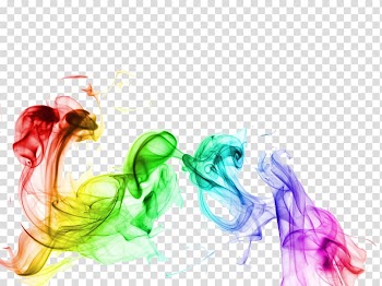 Multicolored abstract painting, Colored smoke Transparency and translucency , Colored Smoke transparent background PNG clipart