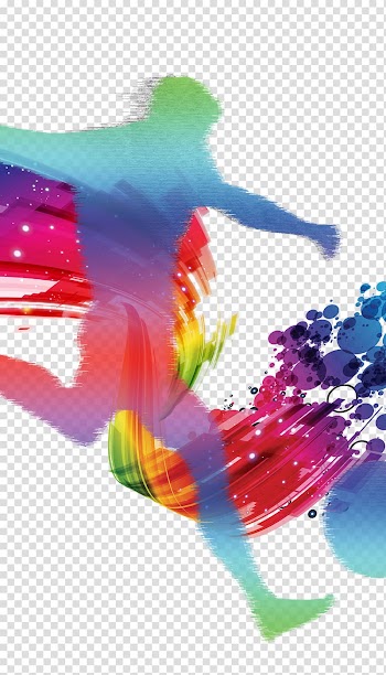 Multicolored abstract wave and person illustration, 2014 FIFA World Cup Poster Sport, Football transparent background PNG clipart