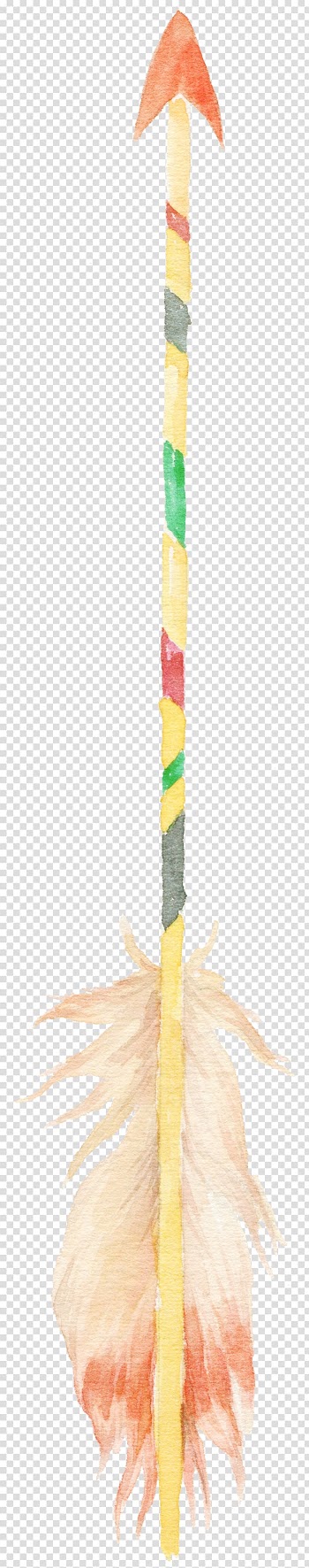 Multicolored arrow with feather, Watercolor painting, Watercolor Painting arrows transparent background PNG clipart