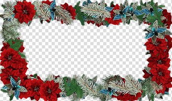 Multicolored assorted frame, Christmas Frame Flowers transparent background PNG clipart