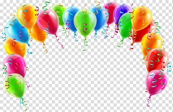 Multicolored balloon illustration, Balloon Birthday Arch , Arc Border transparent background PNG clipart