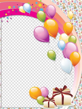 Multicolored balloons and gifts frame, Birthday cake Frames Happy Birthday to You , Birthday transparent background PNG clipart