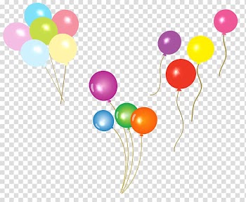 Multicolored balloons illustration, Toy balloon Birthday Sticker, balloon transparent background PNG clipart