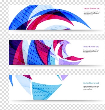 Multicolored banner set, Web banner Geometry Euclidean , BANNERS transparent background PNG clipart