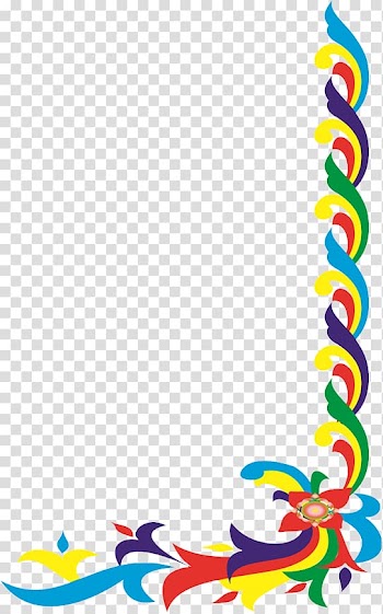 Multicolored border , Philippines Okir Sarimanok Maranao people, wooden pattern transparent background PNG clipart