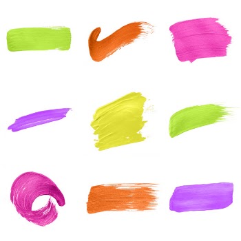 Multicolored brush stroke collection Free Psd