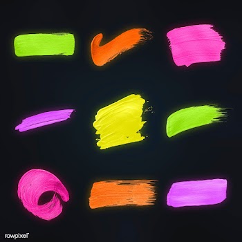 Multicolored brush stroke collection | Free stock psd mockup - 552871